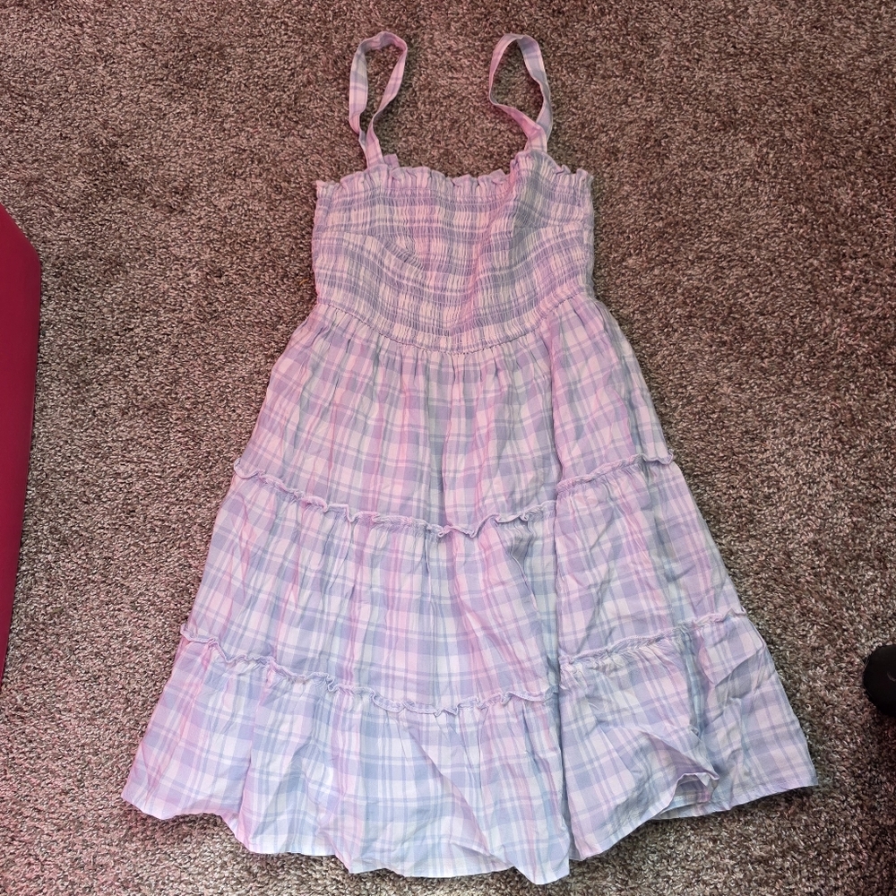 Blue Plaid Summer Dress